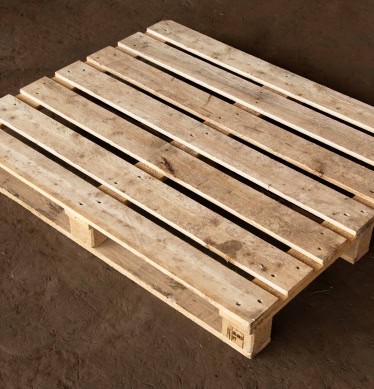 Used standard thick FIN size wooden pallet 1000x1200mm with HT IPPC heat treatment